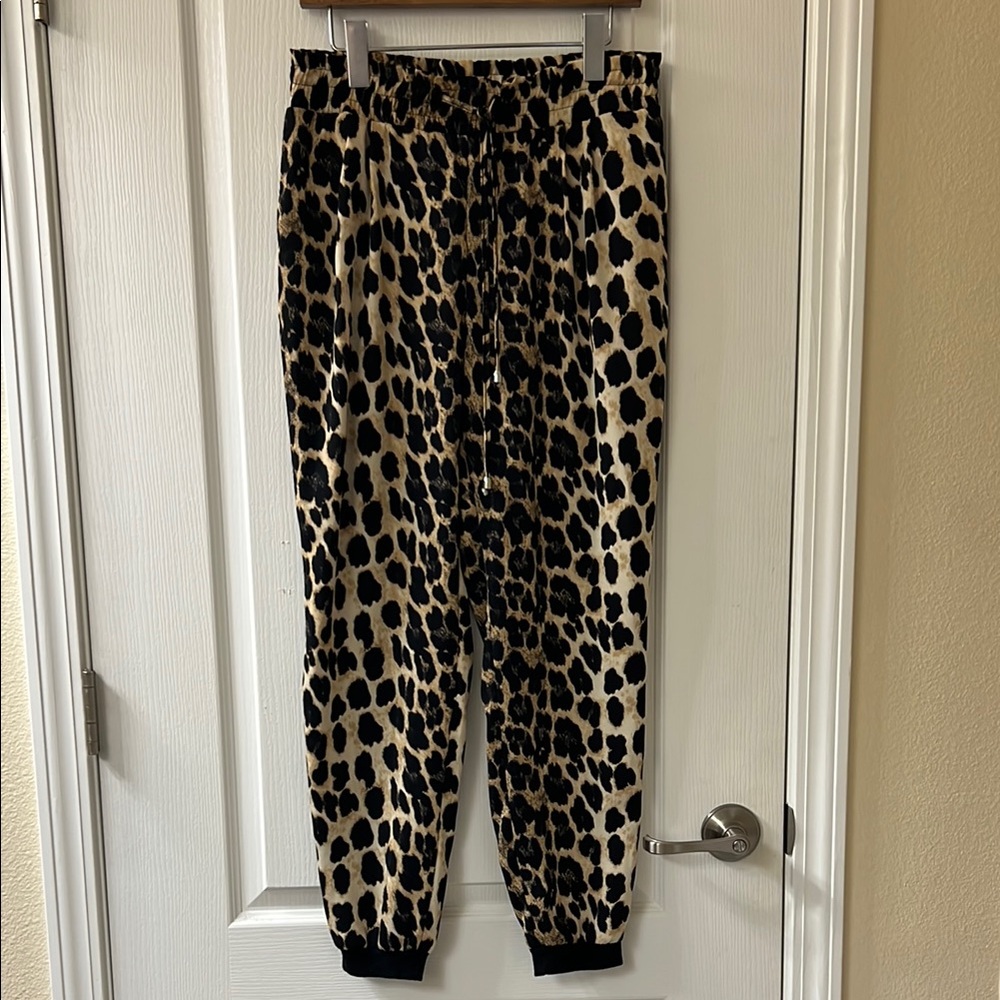 Zara Leopard Print Dressy Jogger Pants